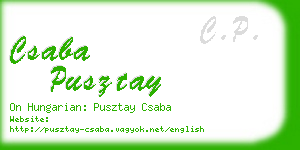 csaba pusztay business card
